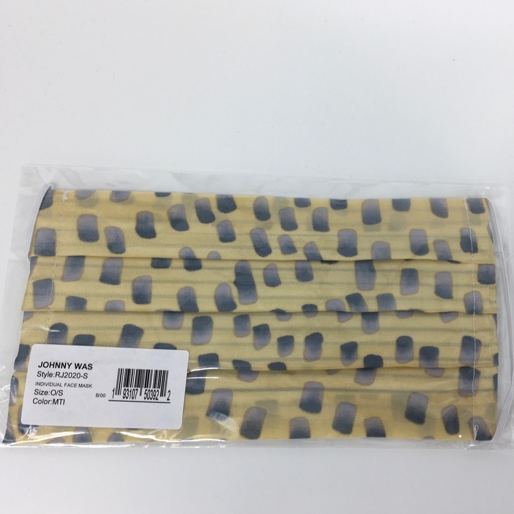 Johnny Was Mask Silk Graphic Print Yellow Blue